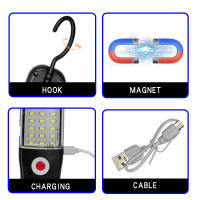Lámpara de trabajo recargable de mano USB 5V, reflector portátil para vehículos, luz de reparación, imán de alto brillo, emergencia multiusos - details 2