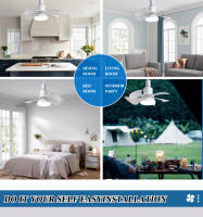 Luz de ventilador de tornillo E27, aspa de ventilador desmontable, lámpara de ventilador de techo con control remoto inteligente para dormitorio pequeño y restaurante - details 7