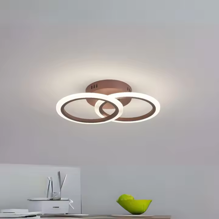 Lámpara de Techo Led, con Mando a Distancia, 3 Tipos de Luz, Intensidad Regulable, 48W, Marrón - 1