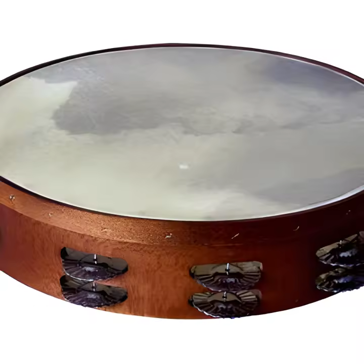 Pandereta Asturiana Ø 32cm, doble, 20 pares de sonajas hojalata - 1