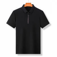 Polera De Polo Para Hombre Con Cierre De Cremallera Y Mangas Cortas En 8 Colores Sólidos Cómoda Y Transpirable Para Verano - details 13