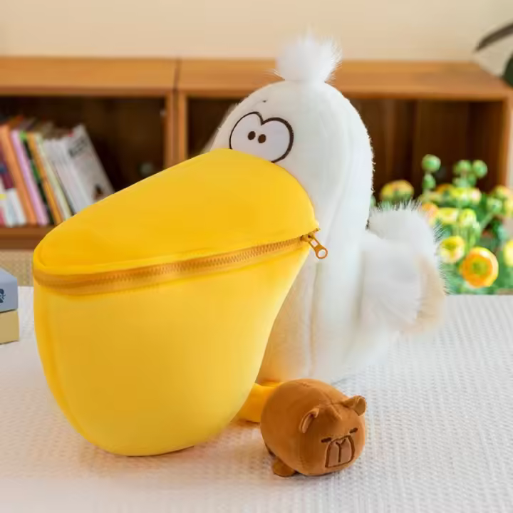 Peluches De Capibara Pelican Big Mouth Bird Muñeco De Peluche Capybara Fluffy Juguete Animal De Dibujos Animados Regalo De Cumpleaños Para Niños Y Adultos - 1