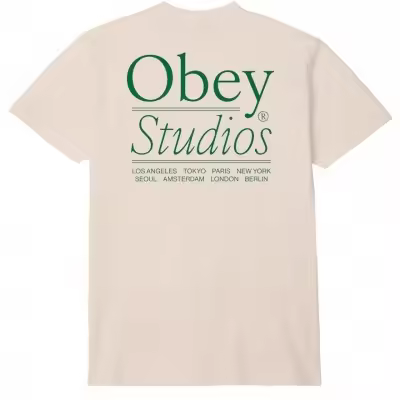Camiseta OBEY Studios Cream 165263927-CRM - 1