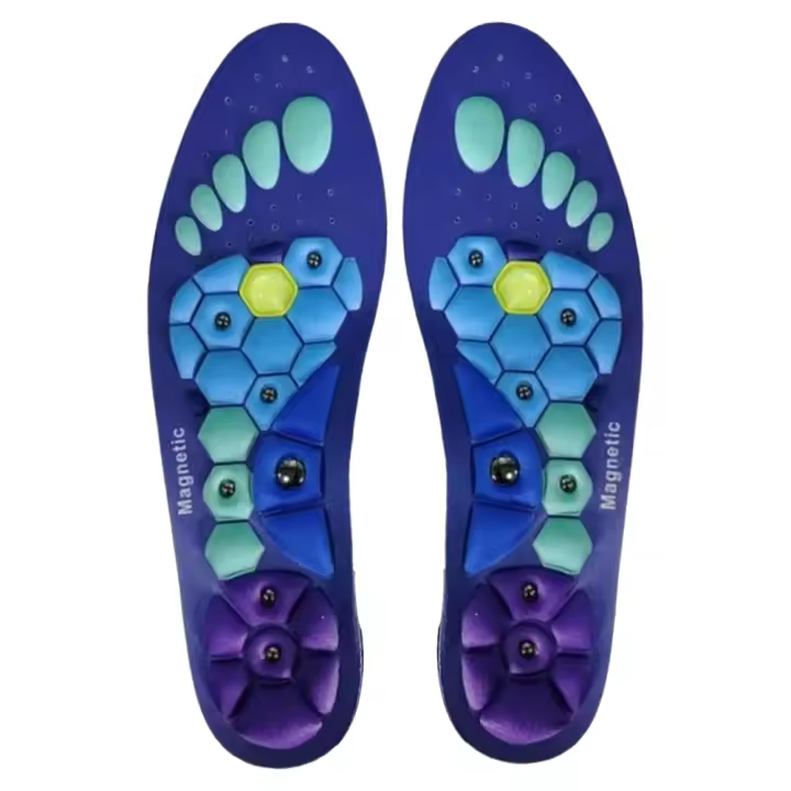Pareja De Insoles De Terapia Magnética Para Zapatos Orthopedic Pads De Masaje De Acupuntos Ajuste De Pie Deportivo Insoles Para Mujeres Y Hombres Slimming Antideslizante Resistente Al Desgaste Absorbente De Sudor Absorbedor De Choque Ligero Soporte Arco - 1