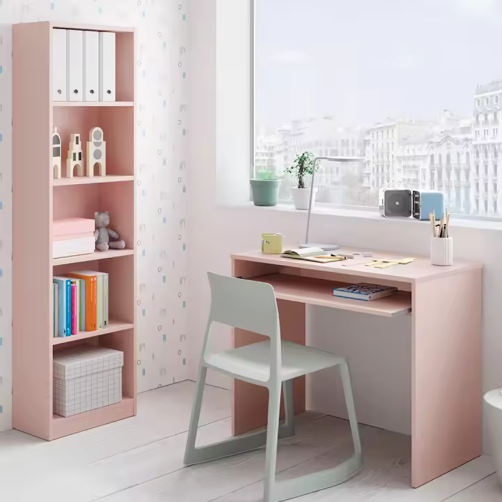 MESA ESCRITORIO CON BANDEJA 79x90x54CM ROSA - 1