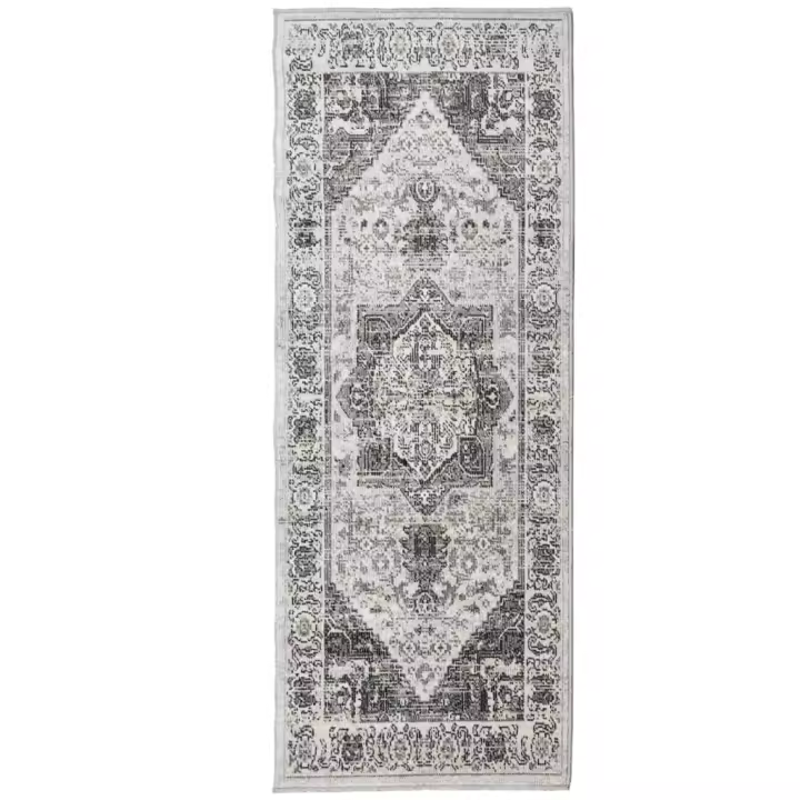 vidaXL Alfombra de interior/exterior diseño vintage ARBIZU 140x200 cm Color Rosa,  Multicolor,  Gris claro y mas Alfombras de área  Alfombra de Piso para Sala de Estar Dormitorio Habitación Salón - 1