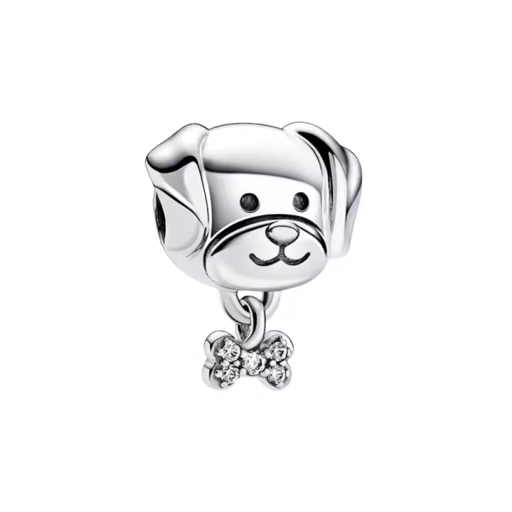 Charm PANDORA Mascota Perro y Hueso - Símbolo de Amor Incondicional y Fidelidad en Plata de Primera Ley S925 (Sin Caja Pandora) - 1