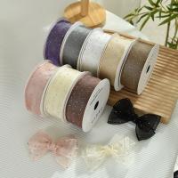 Cinta De Organza Con Puntos Plateados De 4CM Para Embalaje De Regalos Decoración De Boda Navidad Y Fiesta DIY - details 0