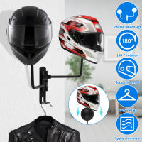 Soporte De Casco Para Motocicleta Montado En La Pared Con Giro De 180° Y Gancho Metálico Doble Ball Accesorio Para Cascos - details 0