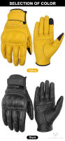 Guantes De Motocicleta De Cuero Vintage 2024 Para Hombres Negro Antifalla Moto Cross Motocarrilera Táctil M-XXL Protección Completa - details 8