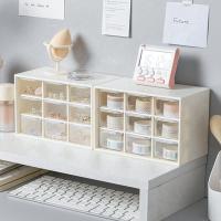 Caja De Almacenamiento Para Joyería Y Suministros De Escritorio Con 9 Compartimentos Pequeño Y Transparente Para Dormitorio Estudiante - details 2