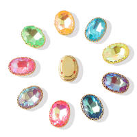 10x14mm Ovalado Diamante Coloreado Para Manualidades Joyería Vestimenta Zapatos Sombreros Accesorios DIY Bordado De Ojo De Caballo - details 3