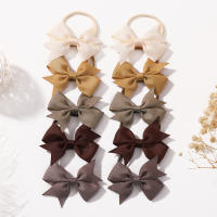 10Pcs Lazo De Cinta Sólida Para Niñas 2.6 Pulgadas Diadema Elástica De Satén Accesorio De Cabello Infantil Para Todas Las Estaciones - details 7