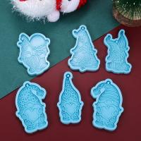 Molde De Epoxy Resina Para Elfos De Jardín Navideños Muñecos Sin Cara Para Colgantes Y Llaveros Herramienta De Artesanía DIY Color Azul - details 10