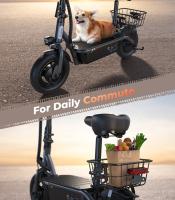 Patinetes Electricos Adultos iScooter F3 con Asiento y Cesta Trasera, Motor de 1000W, Batería de 48V 13Ah, Neumático Neumático de 10 Pulgadas, Velocidad Máxima de 45km/h, Alcance de 60km, Freno de Tambor Delantero y Trasero, Carga Máxima de 120kg - details 3