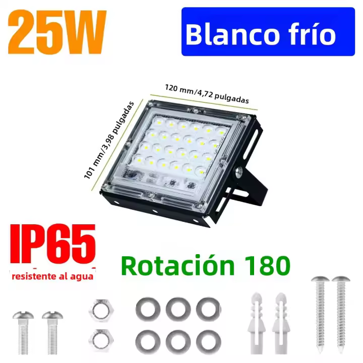 Spotlight LED Impermeable Para Exterior 25W 50W 100W 200W Luz De Alumbrado Para Garage Jardín Y Calle En AC220V Blanco Frío/Calido - 1