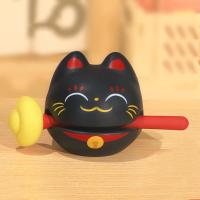 1 Pc Zen Block Drum Mokugyo En Forma De Gato Afortunado Adorno De Madera Para Templo Juguete De Percusión Ornamento Budista De Meditación - details 9