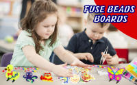 20PCS Perler Hama Cuentas De Fusión 5mm Tableros Claros Con Pinzas Y Cuerdas Para Colgar Anillos Pequeños Para Manualidades DIY Para Niños - details 0