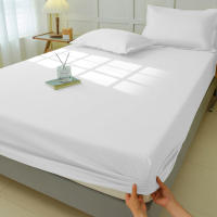 Sábana Ajustable Impermeable De Color Sólido Para Cama Funda De Sábanas Suave Transpirable Sin Ruido Gran Tamaño Con Bolsillo Profundo - details 1