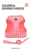 Harnés De Gatos Festivo Con Estampado De Gingham Transpirable De Poliéster Con Hebjes Metálicos Y Tirantes Reflectantes Para Caminatas Seguras - details 9
