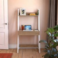 XOCOTŌ® Mesa Escritorio 'Gabriella' 74x48x146.5cm - Mesa de oficina en Madera Roble, Modelo Claro, Nórdico, Muebles de oficina, despacho - ESCRITORIOS XOCOTŌ® - details 3