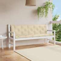 vidaXL Cojín de banco de jardín tela Oxford 180x(50+50)x7 cm en color Gris/Taupé/Beige | acolchados duraderos para sofás de jardín terraza exterior - details 2