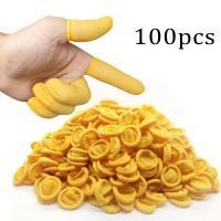 100Pcs Guantes De Goma De Látex Desechables Protección Para Dedos Resistentes Al Daño Adecuados Para La Mayoría De Los Dedos Uso Doméstico En La Cocina - details 0