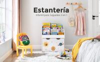 SONGMICS Estantería de Juguetes con 3 Compartimentos, Librería Infantil, Caja de Juguetes Móvil, con Ruedas, Multifuncional, para Habitación de los Niños y Sala de Juegos, Blanco - details 1