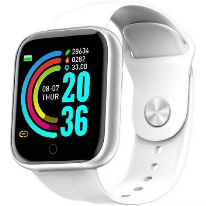 Reloj inteligente Y68 impermeable con rastreador de frecuencia cardíaca para iOS y Android (negro,rosa, blanco), ENVIO 24H - 1