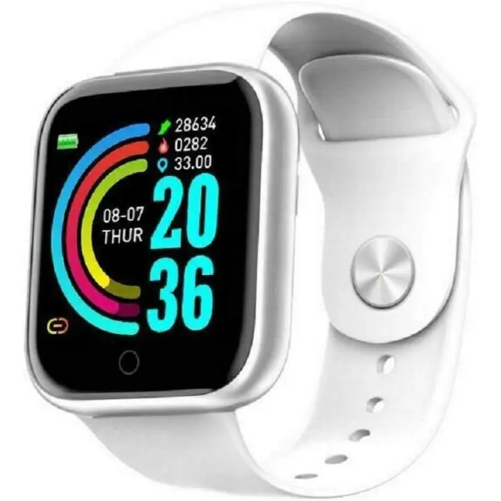 Reloj inteligente Y68 impermeable con rastreador de frecuencia cardíaca para iOS y Android (negro,rosa, blanco), ENVIO 24H - 1