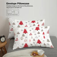 Juego De Cama Navideño 3 Piezas Con Patrón De Árbol De Navidad (1 Funda De Edredón + 2 Fundas De Almohada) Set De Algodón Suave Y Cómodo - details 4