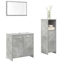 vidaXL Set muebles de baño 2 piezas madera contrachapada gris hormigón - details 0