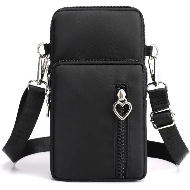 Bolsos cruzados, bolsos type billetera para teléfono móvil, Bolso de Nailon para Mujer, Bolso Cruzado de viaje, pulsera Deportiva para iPhone 15 Pro Max/15/14/1 - 1