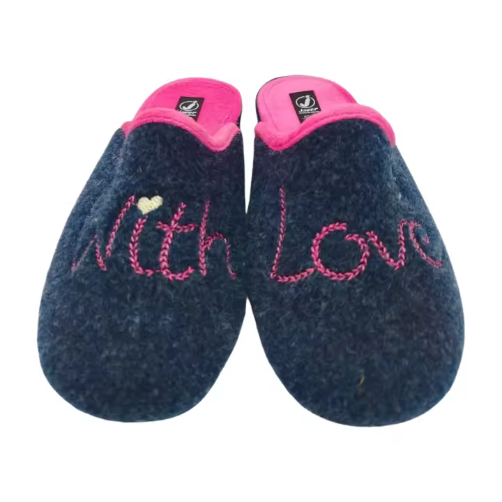 Zapatillas Casa Mujer invierno  Calientes y Cómodas  Marca Javer suela Antideslizante bordado con amor suela perfumada. Fabricadas en España , calzado para el hogar. - 1