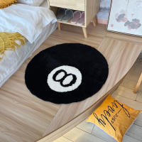 LAKEA Alfombra Redonda De 8 Bolas Negra Antideslizante Para Sala De Estar Baño Decoración Del Hogar Alfombra De Piso Flocking Máquina De Técnica De Tejido Geométrica Para Adultos - details 5