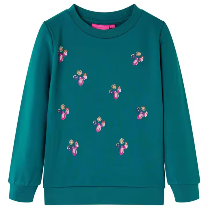 Sudadera infantil verde oscuro 140 - 1