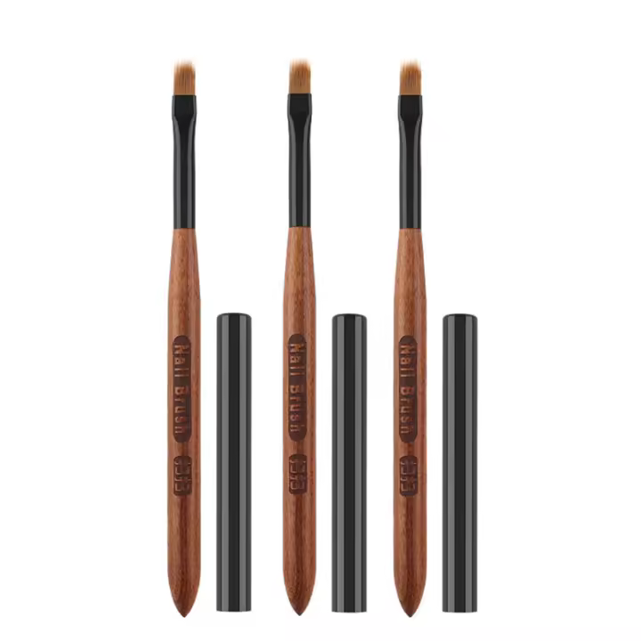 Pincel De Arte Para Uñas Con Mango De Madera Redondo Ombre 1Pc Pincel De Gel UV Polvo De Acrílico Dibujo De Uñas Con Color Gradient - 1
