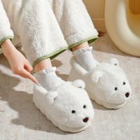 Pantuflas De Peluche Grueso Para Hombres Y Mujeres Con Dibujos De Perro Y Oso 3D Para Invierno Pantuflas De Algodón Para El Hogar Con Cubierta De Tobillo Para Parejas - details 6