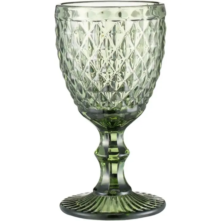 Juego de 1 copas de vino de colores con patrón vintage en relieve para fiestas, bodas, aniversarios, copas de cristal - 1