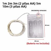 Luces De Fairy LED Con Alambre De Plata Potenciadas Por Batería Para Decoración De Bodas Navidad Jardín Fiesta Dormitorio 1/2/3/5/10/20M - details 5