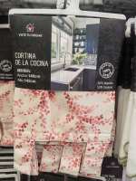 Cortina de cocina con diseño estampadea de planta adenophora.90x145cm y 140x150cm.1 panel. - details 7