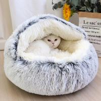 Nueva Cama De Gato Y Perro Caliente Redonda De Peluche Larga Casa De Gato Para Gatitos Almohadilla De Manta Para Mascotas Pequeñas Chihuahua - details 14