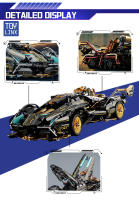 Coche De Bloques Constructibles ToylinX 1:14 Diseño Tecnológico Cool Regalo De Cumpleaños Halloween Navidad Para Amigos Material ABS Duradero Y Ecológico IncluyeInstrucciones Y Pegatinas Adecuado Para Adolescentes Y Adultos - details 3