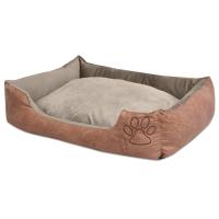 vidaXL Cama para Perro con Cojín PU de Cuero Artificial Beige Mascotas Talla L,  M,  S y mas - details 3