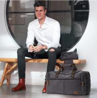 S-ZONE Bolsa de lona para viaje de fin de semana con compartimento para zapatos para hombres - details 1