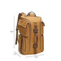Mochara de viaje retro para hombre, mochipa de Lona encerada Resesto with Para portáthil de 17 "compartimento, Bolsa multibolsos para senderismo al Aire Libre, vintage waterproof Weekender - details 1