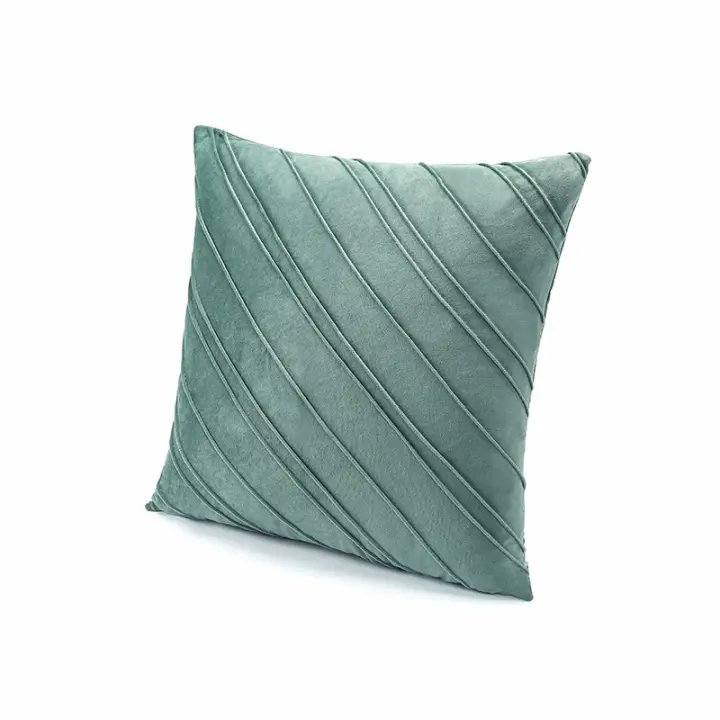 Juego De Cojines De Velours Sólido Y Cuadros Para Sofá Oficina Protección Lumbar Almohadas De Cama Estilo Holandés - 1