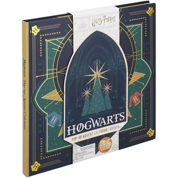 Calendario de Adviento Harry Potter Pop-Up 2024 – Árbol de Navidad Interactivo, 24 Adornos Dorados, Edición Reutilizable, Licencia Oficial - 1