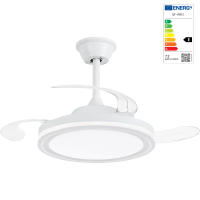 Ventilador de Techo con Luz LED 72W – Motor DC Silencioso – Aspas Retráctiles – 6 Velocidades, Luz Cálida, Día y Fría (3000K-4000K-6000K) – Temporizador – Ø102 cm, Mando Incluido [Clase de eficiencia energética E] - details 0