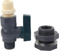 Conector Tanques de Agua de PVC Grifo de Barril DE AGUA DE PVC de 3/4 pulgadas con accesorio de mamparo y adaptador de Manguera - details 3